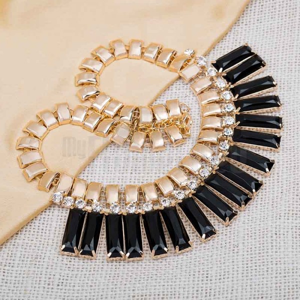 Black Golden Designer Stone Necklace