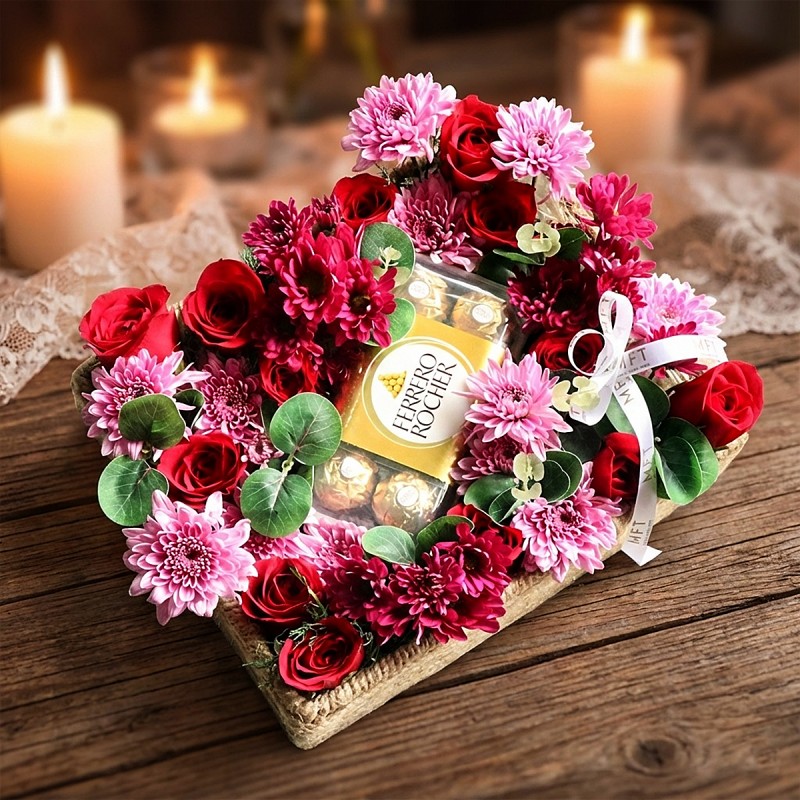 Floral Chocolate Basket Hamper