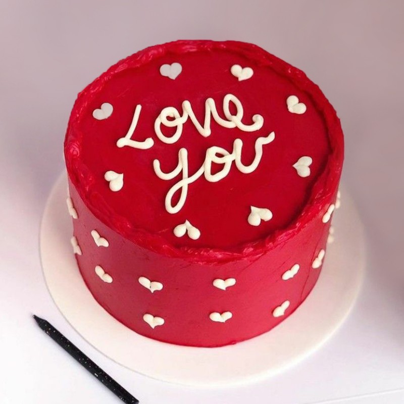 Romantic Love You Cream Cake