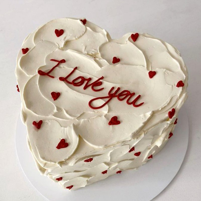 I Love You Vanilla Cake