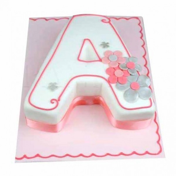 2 Kg Fondant Vanilla Alphabet Cake