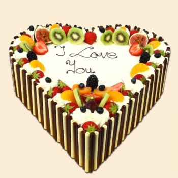 One Kg Heart Shaped Pineapple Fruit Cake