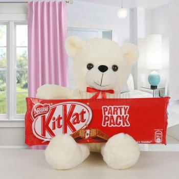 Teddy Bear with Kitkat Chocolate Pack