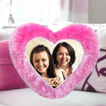 Heart Shape Personalised Fur Cushion