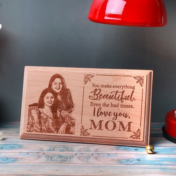 One Personalised Wooden Engrave Table Top for Mother