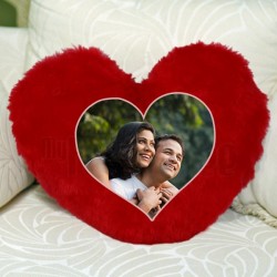 Red Heart Fur Cushion