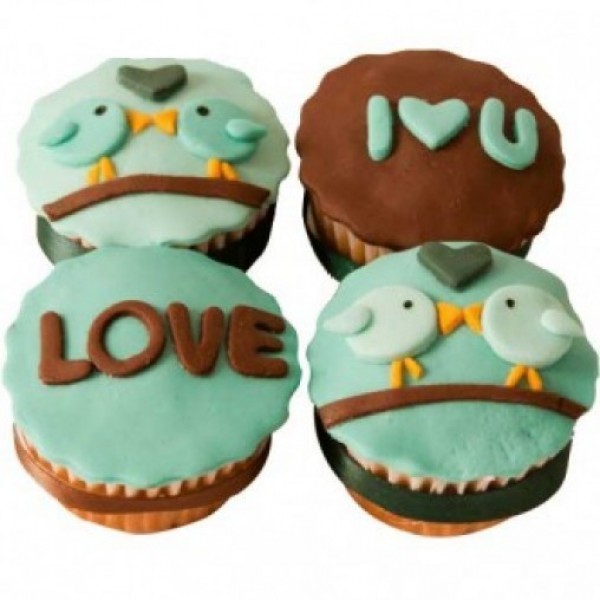 I Love You Cup Cakes Chocolate Fondant Cupcakes