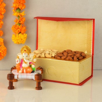 Charpai Ganesha with Almond Cashew Nut Box