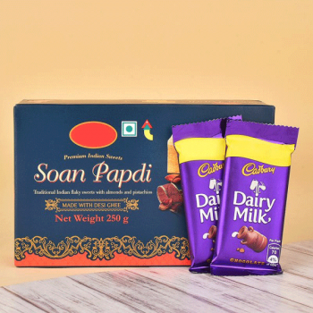 Pack of Soan Papd 250gm and 2 Dairy Milk Chocolates