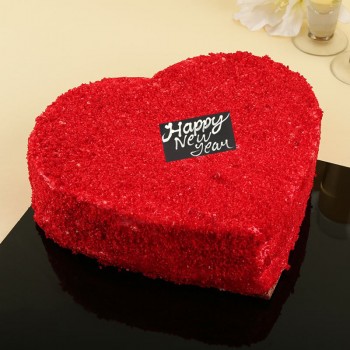 New Year Red Velvet Heart Cake