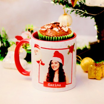 One Red Handle Personalised Christmas Theme Mug with Muffin