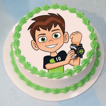 Half Kg Ben 10 Theme Vanilla Cream Photo Cake