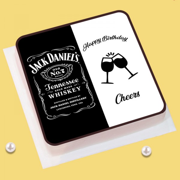 Half Kg Jack Daniel Theme Vanilla Photo Cake for Birthday