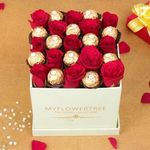 Roses with Ferrero Rocher Chocolate