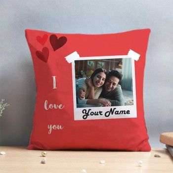 One Personalised Photo I Love You Cushion