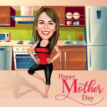 Special Mom Caricature On Mothers Day