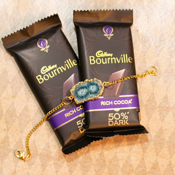 Designer Bracelet Rakhi with Chocolate Combo