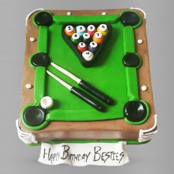 Snooker Theme Fondant Cake