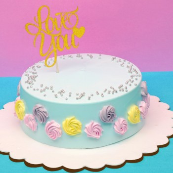 Love You Theme Cake