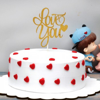 Love You Theme Vanilla Cake