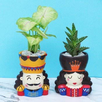 King Queen Plant Pots Combo