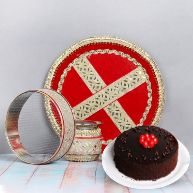 Karwa Chauth Thali and Truffle Cake