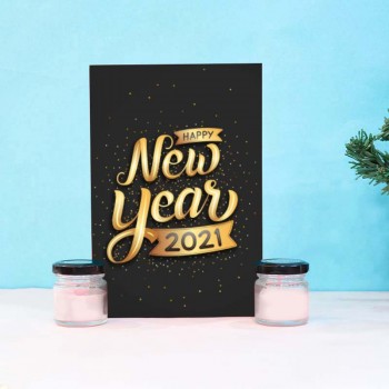 New Year Greeting Card and Scented Candles