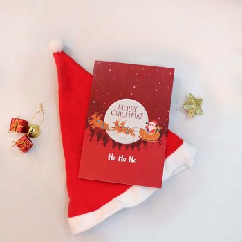 Santa Cap and Christmas Greeting Card