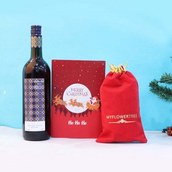 Christmas Combo of Wine, Greeting Card and Dryfruits