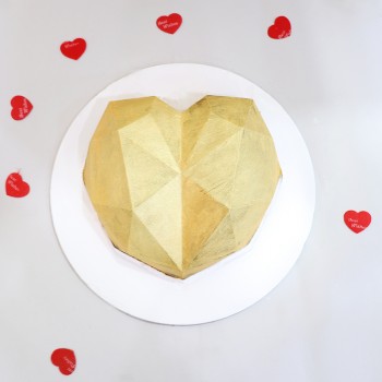 Golden Heart Pinata Cake