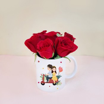 Valentines Day Mug with Roses