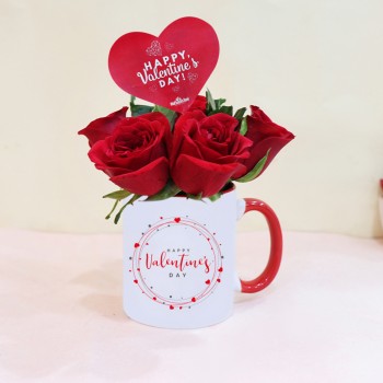 Valentines Day Roses with Mug