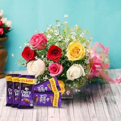 8 Mixed Roses Chocolate Combo