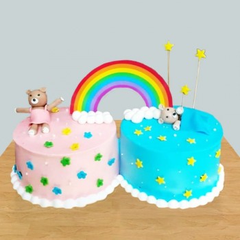Dual Rainbow Cake