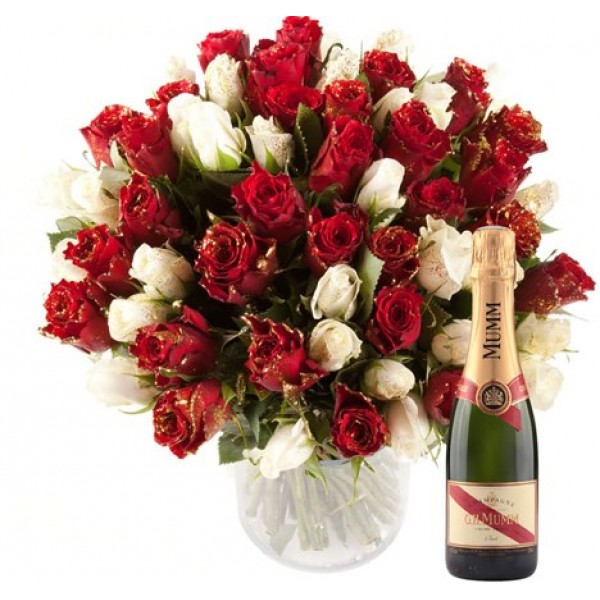 Box Sequins Champagne Roses