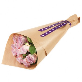 Gift Wrapped Pink Roses