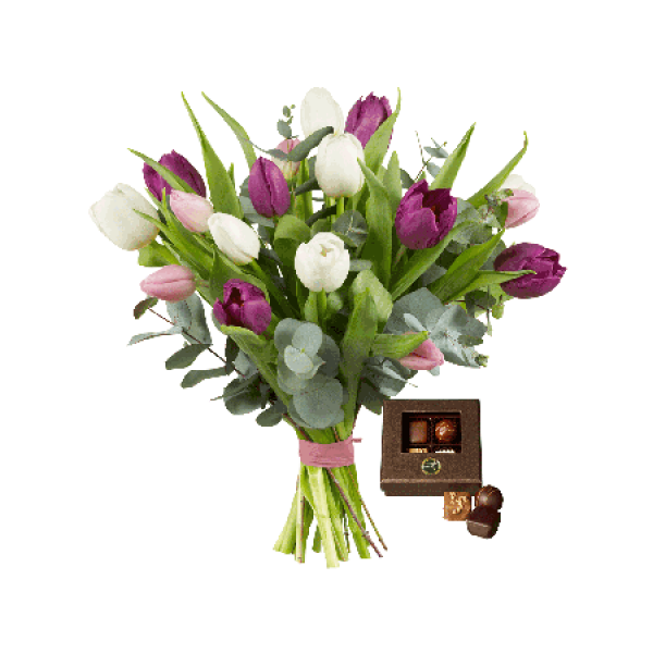 Tulip Bouquet With Chocolate