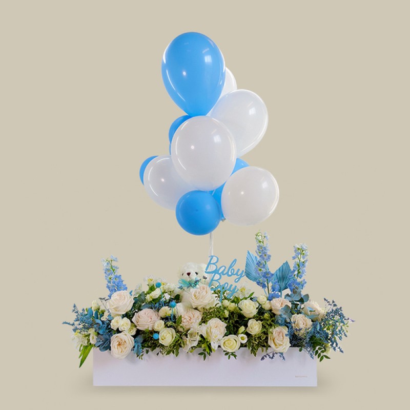 Graceful Purity Baby Boy Flower Box Package