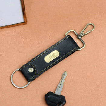 Personalised Black Keychain