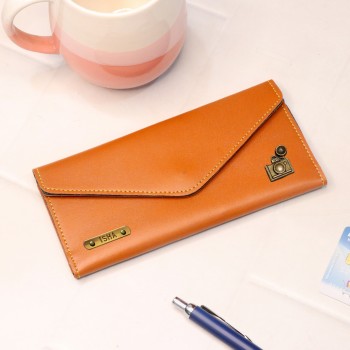 Brown Personalised Wallet for Women