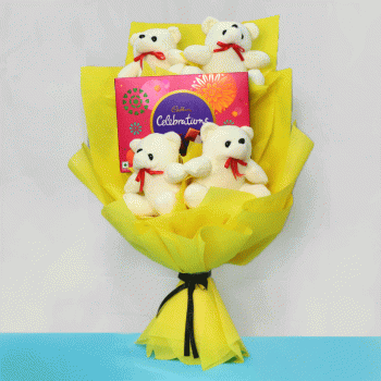 Teddy Trio Bouquet