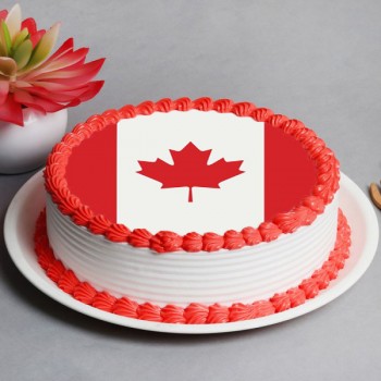 Canada Flag Theme Cake