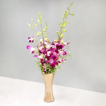 5 Puprle Orchids in Vase