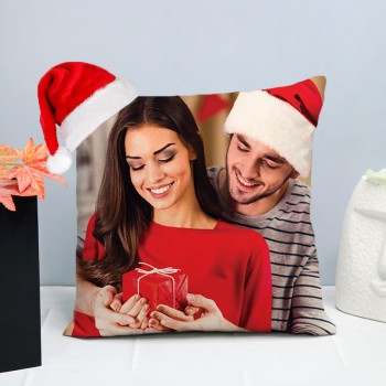 Christmas Combo of Personalised Cushion and Santa Cap