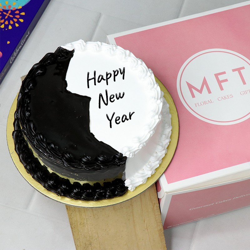 Frosted New Year Truffle Cake