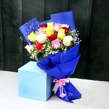 15 Assorted Roses wrapped in special paper
