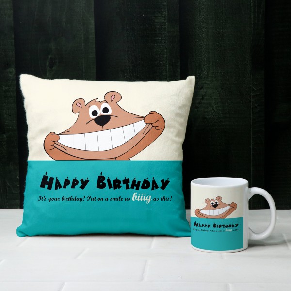 Happy Birthday Cushion and Mug