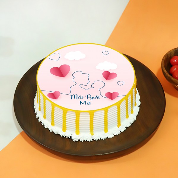 Butterscotch Personalised Photo Cake for Mom One Kg