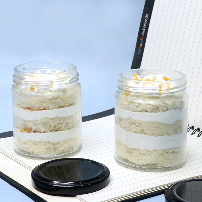 Set of 2 Butterscotch and Black Forest Jar Cake