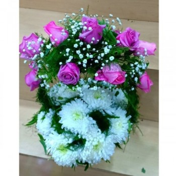 Flowers Impressively Arranged in Basket